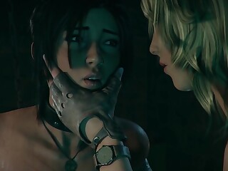 ¡Tortura anal para la Lara Croft atada! 3D Tomb Raider porno